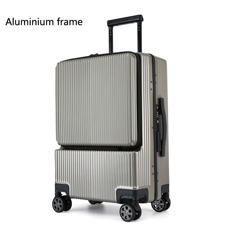 Business Front Opening Luggage Trolley Case Rechargeable